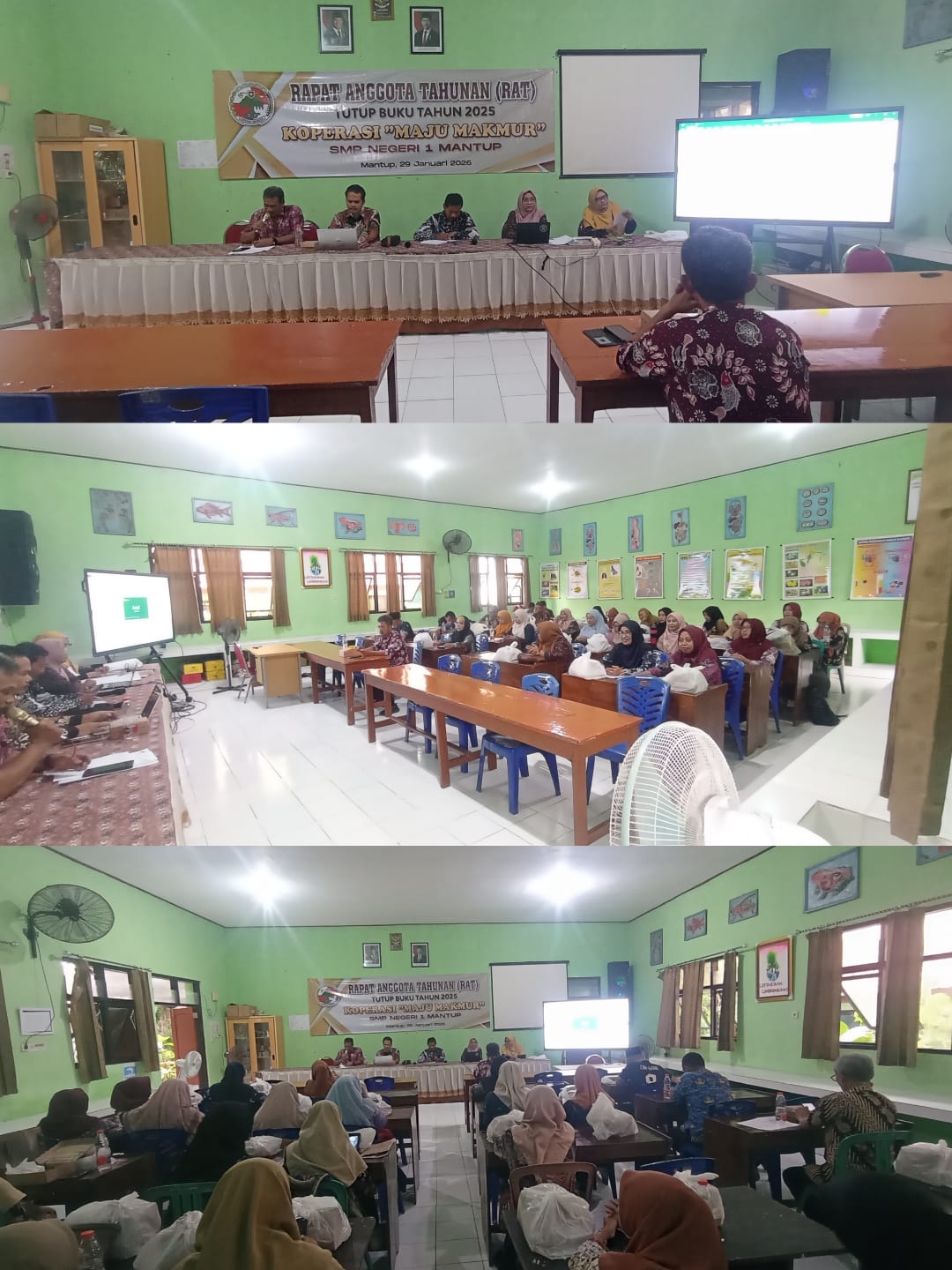 Rapat Anggota Tahunan Koperasi Maju Makmur SMP Negeri 1 Mantup Berlangsung Tertib dan Transparan